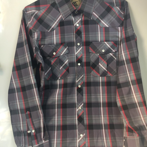 Coevals Club Button Down Mens size M Shirt Long Sleeve Pearl Snaps Western Wear - Picture 4 of 13